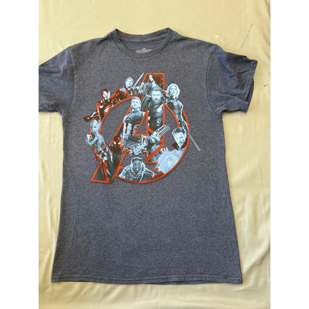 Marvel Avengers Infinity War Graphic T-Shirt Heather Blue Grey Small S